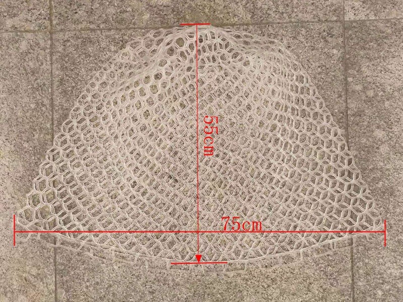Kézi háló fej mélysége: 55/65 cm átmérő: 48 cm PVC anyag kültéri horgász kellékek fekete gyűrű nélkül