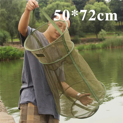 Sougayilang prijenosna ribarska mreža 4 veličine, 3 sloja, okrugla sklopiva mreža, riba 25 cm 35 cm 42 cm 50 cm, jeftina ribarska mreža