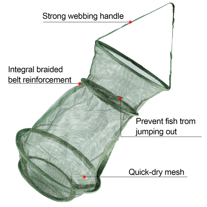 Sougayilang prijenosna ribarska mreža 4 veličine, 3 sloja, okrugla sklopiva mreža, riba 25 cm 35 cm 42 cm 50 cm, jeftina ribarska mreža