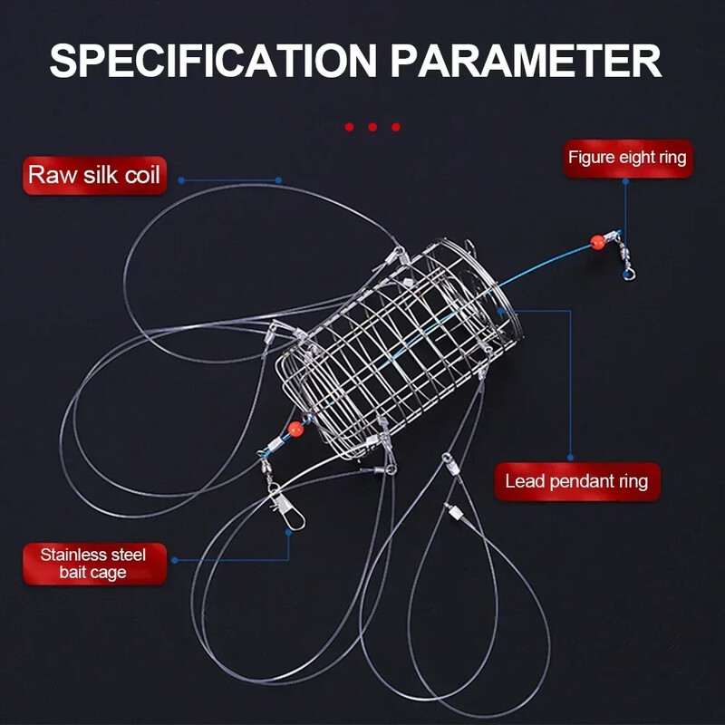 Krabų gaudymo įrankis jaukų gaudyklė nerūdijančio plieno jaukas narvas Žuvies narvelis tiektuvas Žvejybos reikmenys Tinkamas krabų krevečių vėžių gaudyklės narvas