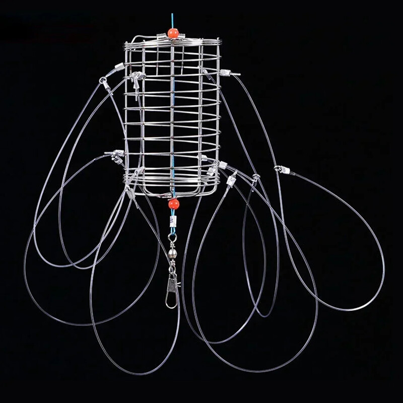 Krabų gaudymo įrankis jaukų gaudyklė nerūdijančio plieno jaukas narvas Žuvies narvelis tiektuvas Žvejybos reikmenys Tinkamas krabų krevečių vėžių gaudyklės narvas