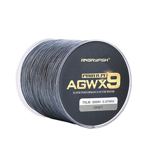 Angryfish X9 PE zsinór 9 szálú 500M multifil fonott horgászzsinór óceáni horgász szuper erős zsinór 10LB - 70LB barna