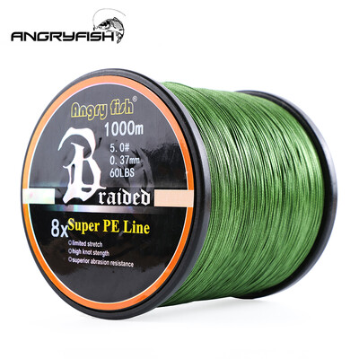 ANGRYFISH Χονδρική 1000 μέτρα 8x Braided Fishing Line 8 Colors Super PE Fish Line