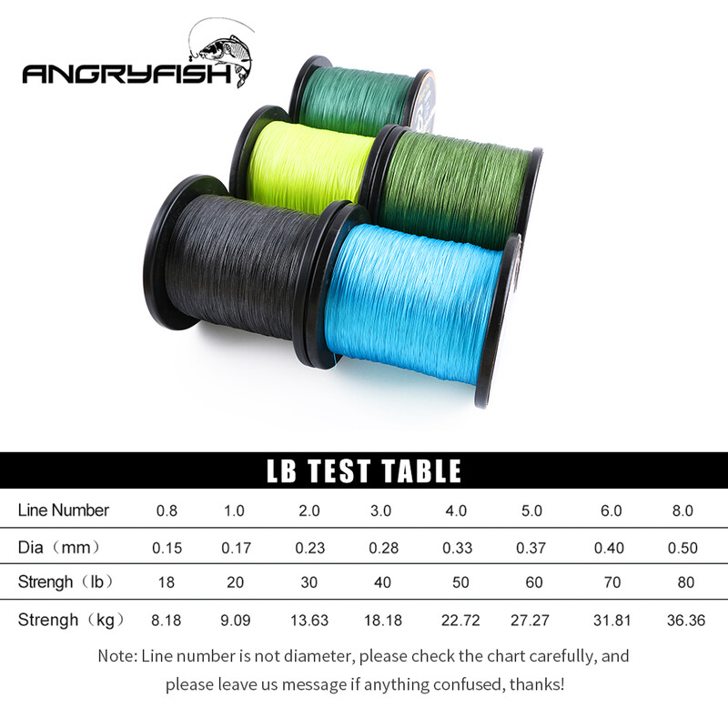 ANGRYFISH nagykereskedelmi 1000 méteres 8x fonott horgászzsinór 8 színű Super PE damil