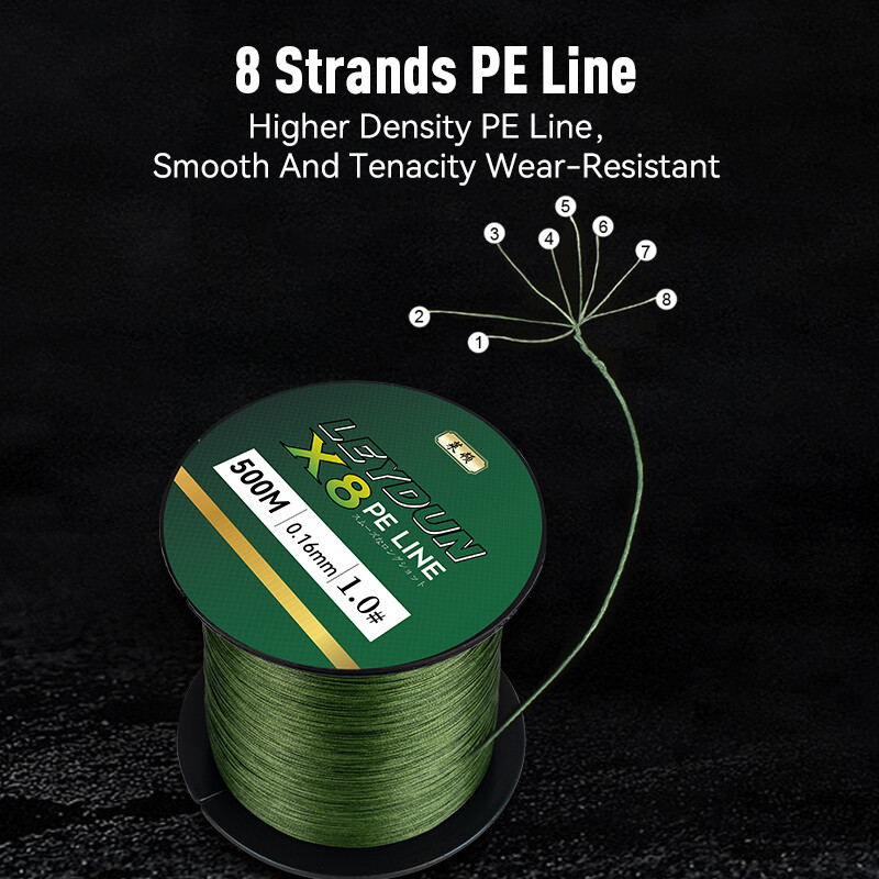 LEYDUN 500m Micro Nauji žvejybos valai 8 sruogų pinti PE Japan Smooth Multifilament Line Sea Fishing Carp Fly Wire valas įrankis