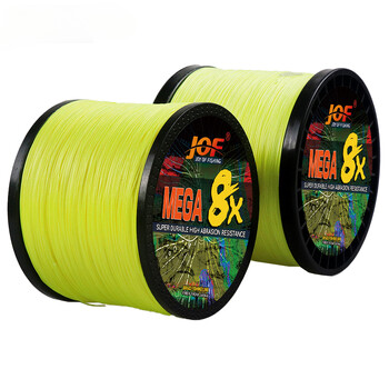 JOF Lure Плетена риболовна въдица 8 нишки 300M 500M Multifilament Fly PE Wire 18LB-78LB Здрав шнур за аксесоари за лаврак шаран