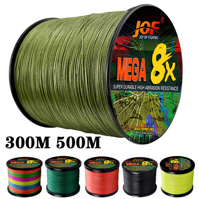 JOF Lure punutud õngenöör 8 haru 300M 500M multifilament Fly PE traat 18LB-78LB tugev juhe meriahvena karpkala tarvikute jaoks