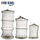 FISH KING 35-61CM pārnēsājams zvejas tīkls, salokāms pretlēciena uzglabāšanas būru tīkls, zivju piederumi