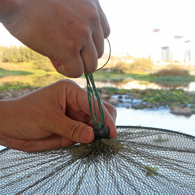 FISH KING 35-61CM pārnēsājams zvejas tīkls, salokāms pretlēciena uzglabāšanas būru tīkls, zivju piederumi