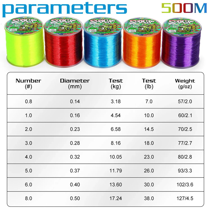 Sougayilang nylon horgászzsinór Szupererősebb 500 m Nylon Zsinór Max Drag 7-38LB Fluorocarbon horgászzsinór sós/édesvízhez