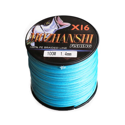 MOZHANSHI 16 sruogų 100M Super Strong 0,16MM-2,5MM 100% PE nerijos daugiagijinis žvejybos valas iš Japonijos