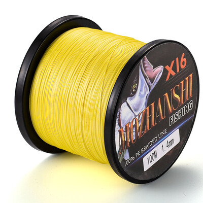 MOZHANSHI 16 sruogų 100M Super Strong 0,16MM-2,5MM 100% PE nerijos daugiagijinis žvejybos valas iš Japonijos