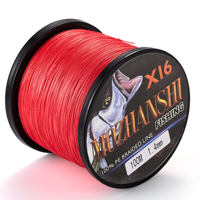 MOZHANSHI 16 sruogų 100M Super Strong 0,16MM-2,5MM 100% PE nerijos daugiagijinis žvejybos valas iš Japonijos