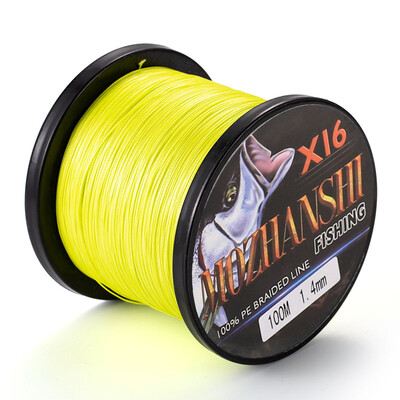 MOZHANSHI 16 sruogų 100M Super Strong 0,16MM-2,5MM 100% PE nerijos daugiagijinis žvejybos valas iš Japonijos