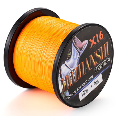 MOZHANSHI 16 sruogų 100M Super Strong 0,16MM-2,5MM 100% PE nerijos daugiagijinis žvejybos valas iš Japonijos