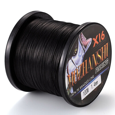 MOZHANSHI 16 sruogų 100M Super Strong 0,16MM-2,5MM 100% PE nerijos daugiagijinis žvejybos valas iš Japonijos