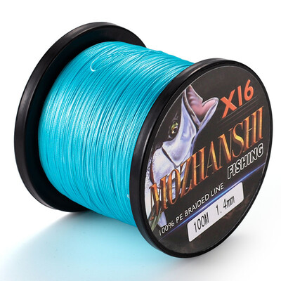 MOZHANSHI 16 sruogų 100M Super Strong 0,16MM-2,5MM 100% PE nerijos daugiagijinis žvejybos valas iš Japonijos