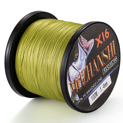 MOZHANSHI 16 sruogų 100M Super Strong 0,16MM-2,5MM 100% PE nerijos daugiagijinis žvejybos valas iš Japonijos
