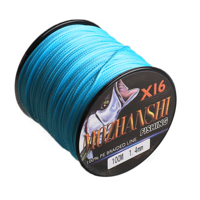 MOZHANSHI 16 sruogų 100M Super Strong 0,16MM-2,5MM 100% PE nerijos daugiagijinis žvejybos valas iš Japonijos