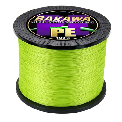 BAKAWA 4 sruogų pintas žvejybos vielos valas 300M 500M 1000m japoniškas daugiagijas 100% PE patvarus karpis, itin stiprus naujas X4