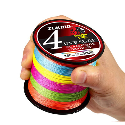 ZUKIBO Super Power 4 sruogos 300M 500M 1000M pintas žvejybos valas X4 PE Japan Durbale daugiagijinis karpių žvejybos valas Smooth