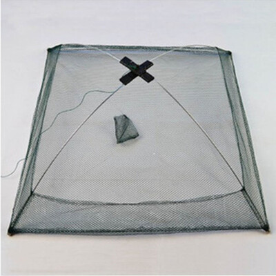 Hordozható 60*60 cm-es összecsukható halászháló nejlon hálózati garnéla halháló dobóháló horgászketrec kültéri halháló