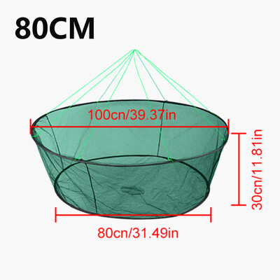 60/80 CM Laisva burna sulankstomas lašinamas žvejybos tinklas Krevečių gaudyklės rezervuarų liejimo tinklas žuvų ungurių gaudyklė narvas krevečių masalas krabų tinklas