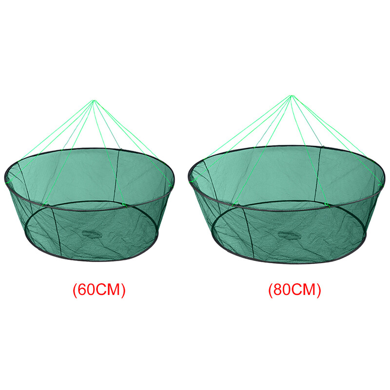 60/80 CM Laisva burna sulankstomas lašinamas žvejybos tinklas Krevečių gaudyklės rezervuarų liejimo tinklas žuvų ungurių gaudyklė narvas krevečių masalas krabų tinklas