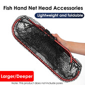 1 komplekts, salokāmi rokas tīkla galvas piederumi, ieskaitot melnu gumijotu neilona sietu un sarkanu alumīnija sakausējuma tīkla galvas rāmi