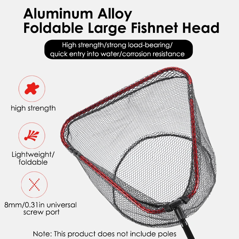 1 komplekts, salokāmi rokas tīkla galvas piederumi, ieskaitot melnu gumijotu neilona sietu un sarkanu alumīnija sakausējuma tīkla galvas rāmi