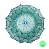 Erőteljes 4-28 lyukú automatikus halászháló garnéla ketrec Hálós hálók Összehajtható csapdák Rák halcsapda Öntött háló Öntött horgászháló eszköz