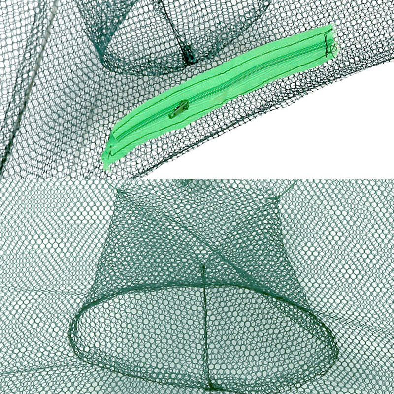 Erőteljes 4-28 lyukú automatikus halászháló garnéla ketrec Hálós hálók Összehajtható csapdák Rák halcsapda Öntött háló Öntött horgászháló eszköz