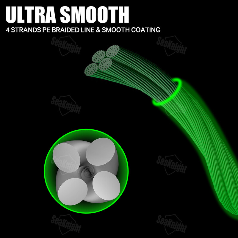SeaKnight márka TP sorozat 1000M horgászzsinór 8-60LB fonott zsinór sima multifil PE horgászzsinór tengeri horgászathoz