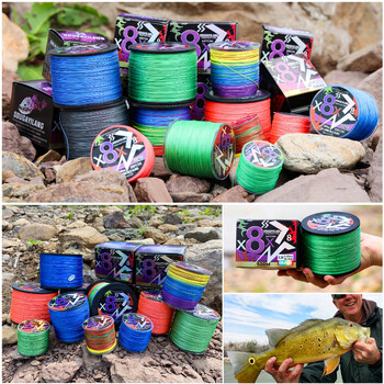 Sougayilang 8 Strands Braided Fishing Line 100M 300M Multifilament Carp Fishing Multifunction PE Fishing Line for 22-88LB Pesca