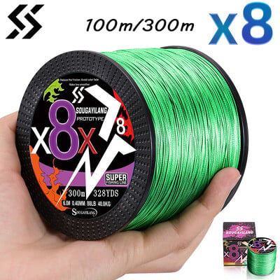 Sougayilang 8 Strands Braided Fishing Line 100M 300M Multifilament Carp Fishing Multifunction PE Fishing Line for 22-88LB Pesca