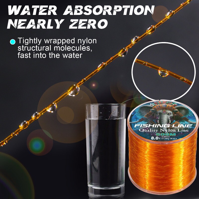 Sougayilang 500m nailoninis žvejybos valas Max Drag 7-38LB itin stipresnis nailoninis valas Japan Monofilament dengiamas karpių žvejybos reikmenys