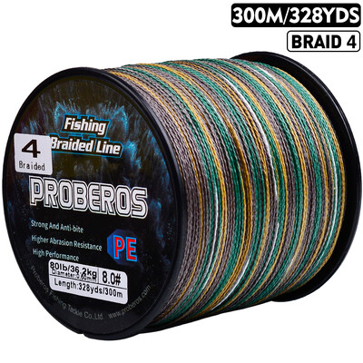 PROBEROS naujas 300M PE pintas meškerės valas, daugiaspalvis daugiagijinis itin stiprus žvejybos valas 6LB-80LB, taikomas pagrindiniam valai