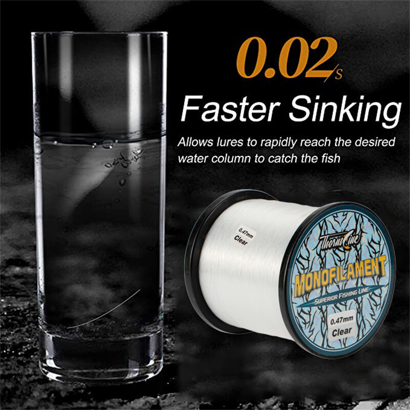 Thronsline 1000M Linie de pescuit cu fluorocarbon Linie de nailon super puternică Linie monofilament Material japonez pentru pescuitul crapului Pesca mar