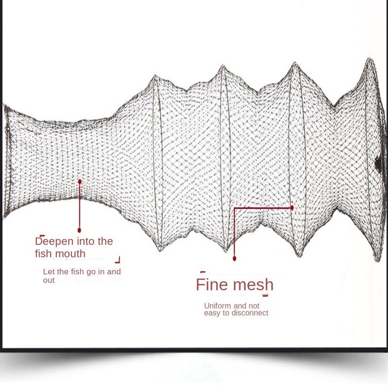 Minkšto plieno žiedo žvejybos reikmenys, juodi lipni siūlai, sulankstoma žuvies narvelio žuvies kišenė