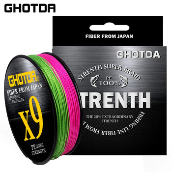 GHOTDA 8/9/12 Strands PE Braided Wire Multifilament Japan Import Fabric PE Line for Carp Fishing 0,6-8,0# 100M Fishing Line