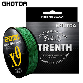 GHOTDA 8/9/12 Strands PE Braided Wire Multifilament Japan Import Fabric PE Line for Carp Fishing 0,6-8,0# 100M Fishing Line