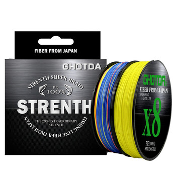 GHOTDA 8/9/12 Strands PE Braided Wire Multifilament Japan Import Fabric PE Line for Carp Fishing 0,6-8,0# 100M Fishing Line