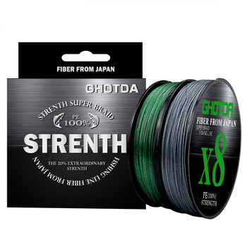 GHOTDA 8/9/12 Strands PE Braided Wire Multifilament Japan Import Fabric PE Line for Carp Fishing 0,6-8,0# 100M Fishing Line