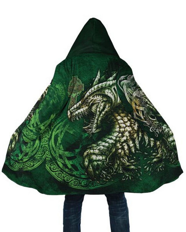 Pārrobežu karsti pārdots jauns vīriešu rudens un ziemas samta 3D animācijas pūķa apdruka Eiropas un Amerikas liela izmēra rāvējslēdzēja kapuci sporta krekls