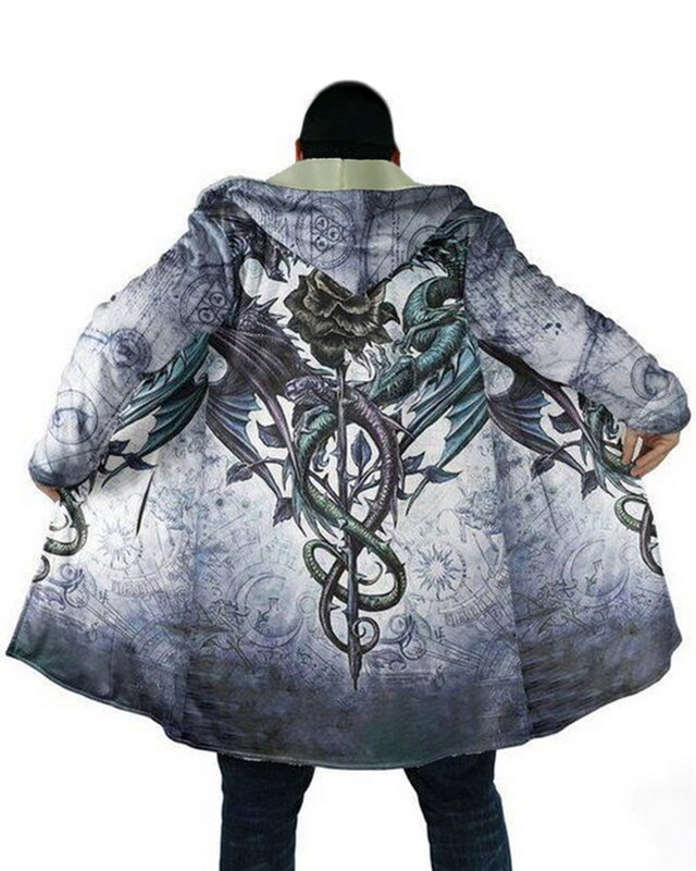 Pārrobežu karsti pārdots jauns vīriešu rudens un ziemas samta 3D animācijas pūķa apdruka Eiropas un Amerikas liela izmēra rāvējslēdzēja kapuci sporta krekls