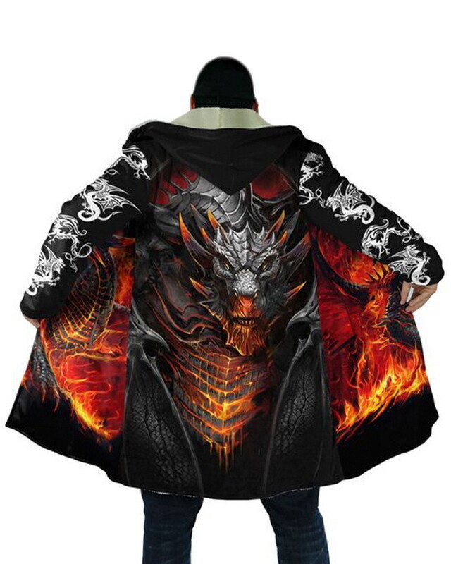 Pārrobežu karsti pārdots jauns vīriešu rudens un ziemas samta 3D animācijas pūķa apdruka Eiropas un Amerikas liela izmēra rāvējslēdzēja kapuci sporta krekls