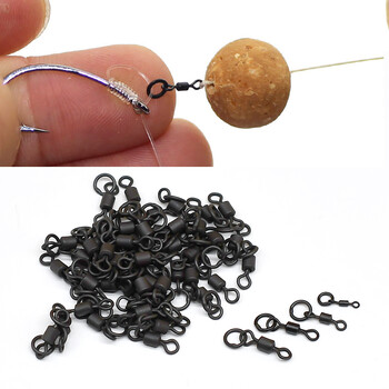 MNFT 40Pcs Quick Change Flexi Ring Swivel Rig Making Terminal Tackle Аксесоари за риболов на шаран