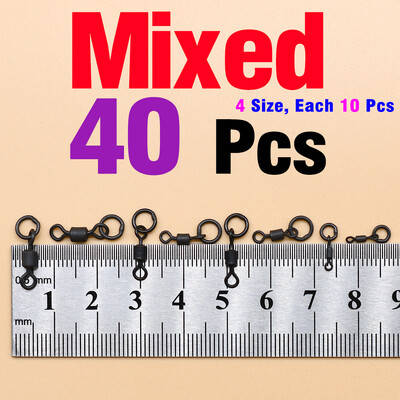 MNFT 40vnt. Greitai keičiamas lankstus žiedas, besisukantis įrenginys terminalo reikmenų karpių žvejybos reikmenys