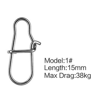 SeaKnight 50PC rozsdamentes acél horgászcsatlakozó 0# 1# 2# horgásztartozék, erős húzás 27 38 45 kg 13 15 17 mm-es horgászszerszám pattintással