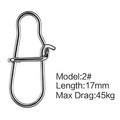 SeaKnight 50PC rozsdamentes acél horgászcsatlakozó 0# 1# 2# horgásztartozék, erős húzás 27 38 45 kg 13 15 17 mm-es horgászszerszám pattintással